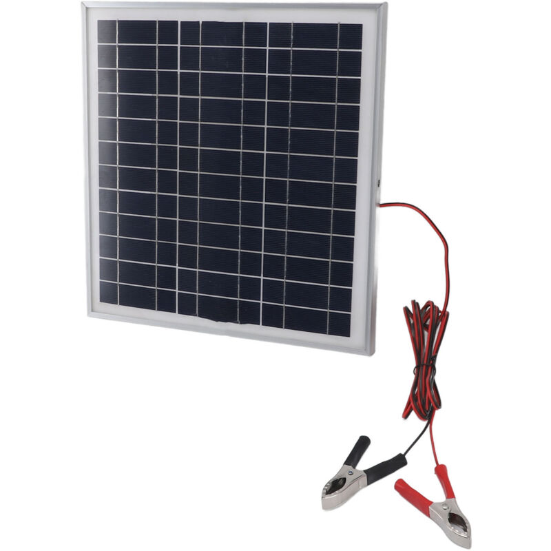 Eosnow Panneau solaire portable 50 W, cadre en aluminium, silicium monocristallin avec câble de 9,8 pieds, clips de batterie rouge et noir DC 18 V