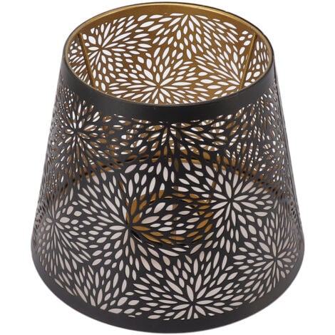 Eosnow  Pantalla de lámpara de Metal E26 E27 Estilo de árbol del Bosque Cubierta de Pantalla Decorativa de Hierro Ahuecada con patrón Interior Dorado para lámpara de Techo de Pared de Mesa Negro