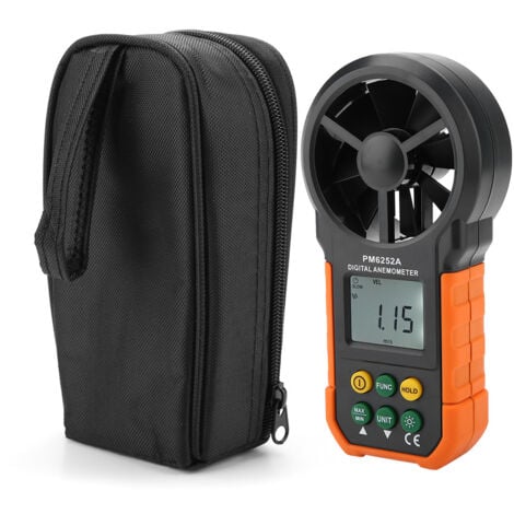 Eosnow PEAKMETER PM6252A Anémomètre de Mesure du Débit d'Air Professionnel,Compteur de Vitesse du Vent Numérique Portable,avec Indicateur de Batterie Faible