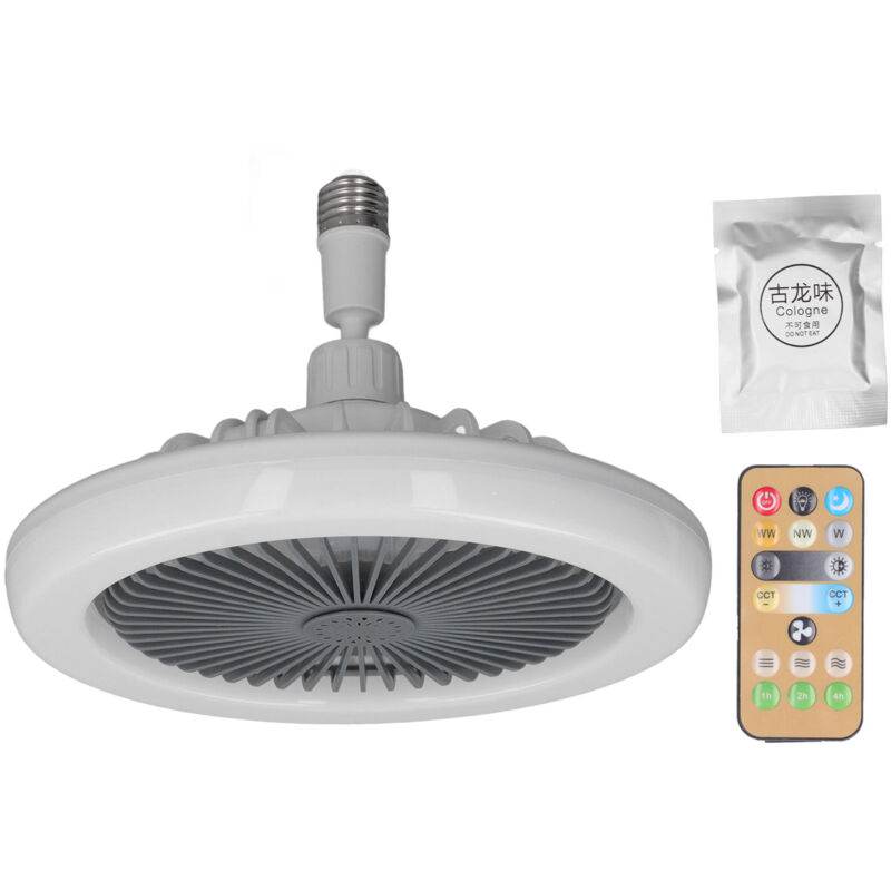 Eosnow - Petit ventilateur de plafond avec télécommande, support de lampe E27, vitesse réglable, ventilateur fermé 85 à 265V
