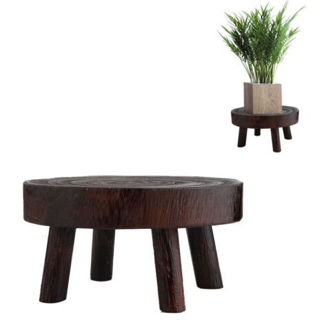 Eosnow Pflanzenständer aus Holz, hoher Hocker, Pflanzgefäß, Farbe: Burnt Tung 209, Beinhöhe: 6 cm