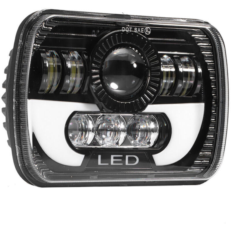 Eosnow Phare universel 5x7 pouces, LED carrée 90 W, feux de route/croisement, étanche