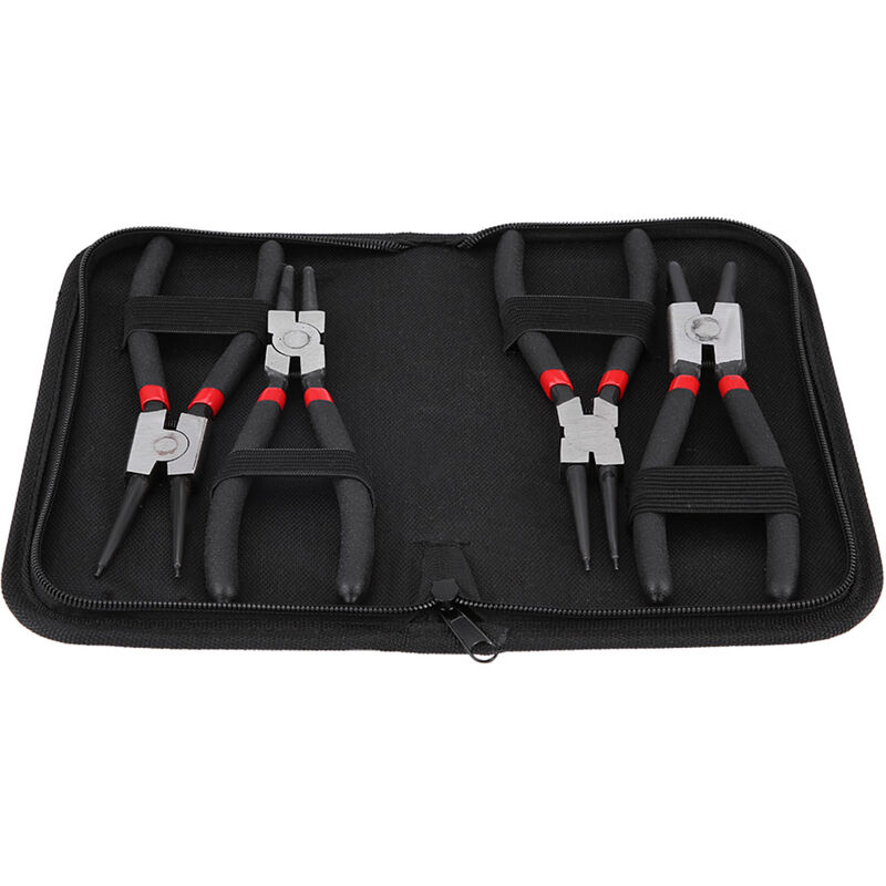 Eosnow - Pince à circlips de 7 pouces, 4 pièces, outil de pince à circlips à anneau droit plié interne et externe