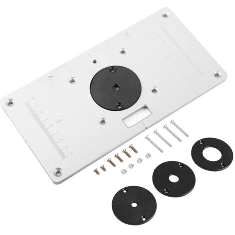 Eosnow Plaque d'insertion de Table de routeur en aluminium 2351208mm avec 4 anneaux et vis pour bancs de travail du bois