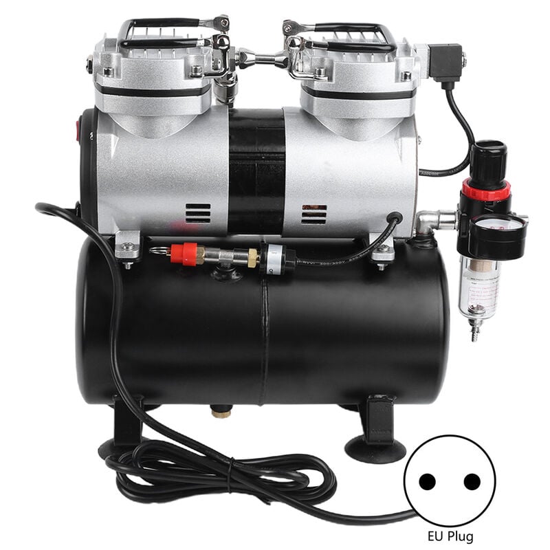 Eosnow - Pompe à compresseur d'air, aérographe, Kit de pulvérisation à double cylindre pour peintureEU 220V