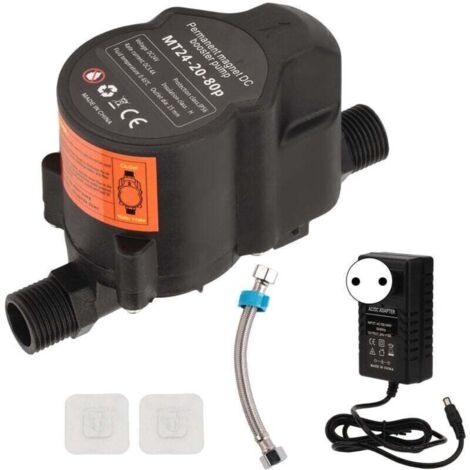 Eosnow Pompe de surpression d'eau entièrement automatique, petite pompe de recirculation de douche à faible bruit, DC 24V, prise ue 100-240V