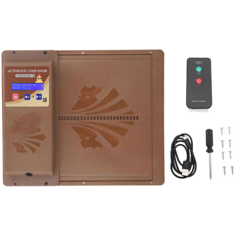 Eosnow – Porte automatique de poulailler USB – Capteur de lumière et télécommande – Ouverture horizontale en plastique durable – Installation facile - USB 3 EN