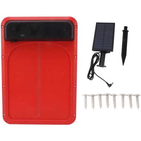 Eosnow Porte automatique solaire pour poulailler - Ouverture capteur lumière - Poule/volaille - Résistance aux intempéries,rouge