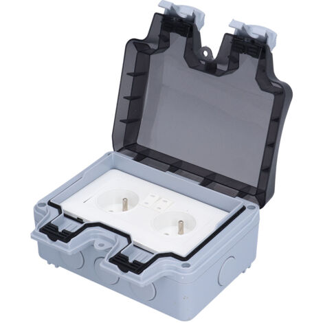 Eosnow Presa impermeabile esterna Doppie prese standard francese con accessori per l'alimentazione dell'interruttore 16A