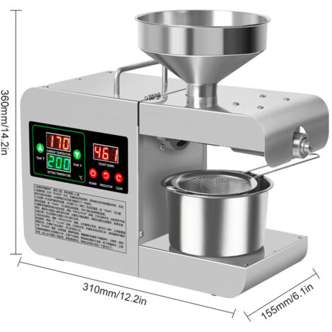 Eosnow Pressa elettrica per olio, display digitale a colori di grandi dimensioni, cucina domestica, acciaio inossidabile intelligente