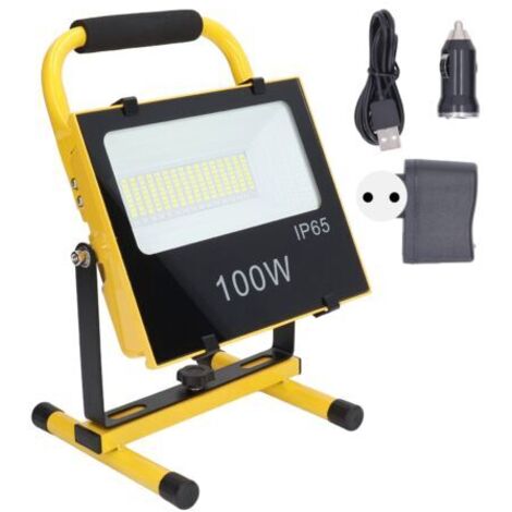 Eosnow – Projecteur portatif 100W 9000LM 6500K – Étanche IP65 pour chantiers et garages – Rechargeable avec batterie lithium 10000mAh - AC100
