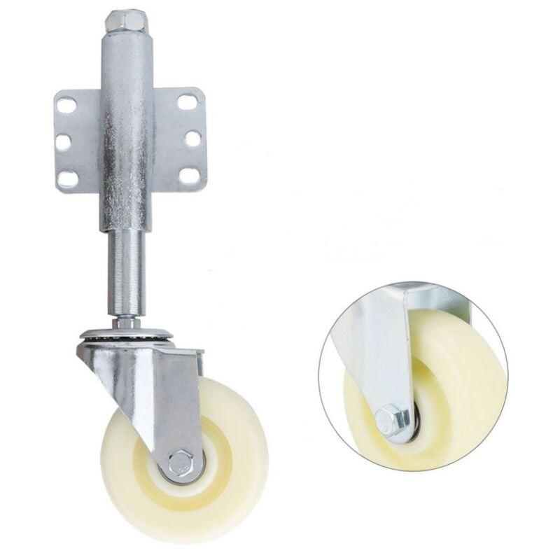 Eosnow - Roue de portail en Nylon de 4 pouces, roulette pivotante à ressort, capacité de charge robuste de 110lb
