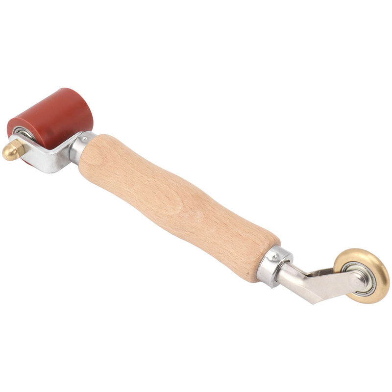 Eosnow - Rouleau de couture en Silicone 40mm, double usage, roue en laiton, poignée en bois, papier peint, rouleau de couture plat pour le soudage