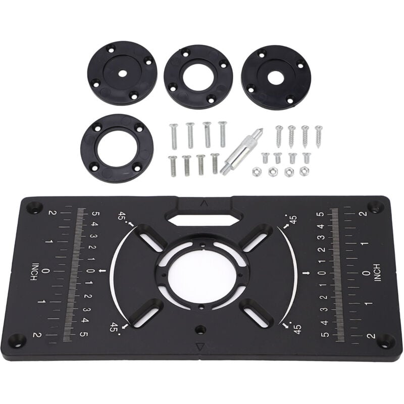 Image of Routerplatte Aluminiumlegierung Tisch Einsatz Trimmmaschine Flip -Board schwarz - Eosnow