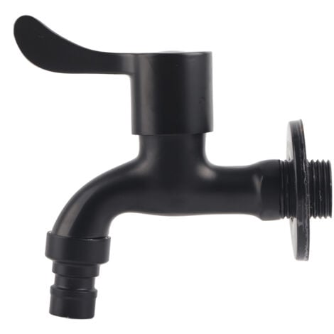 Eosnow Rubinetto per acqua da giardino con rubinetto per montaggio a parete nero in acciaio inossidabile 304 per bagno (lavatrice)