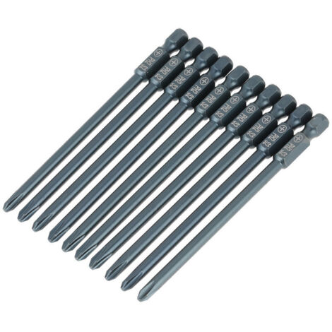 Eosnow Schraubendreher-Bit-Set, 10-teiliges PH2-Kreuzschlitz-Bit-Set, S2-Stahl, für elektrische Bohrmaschinen, Handschraubendreher und Druckluftschrauber