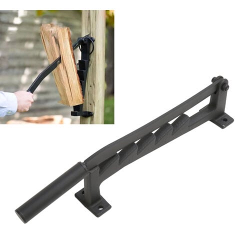 Eosnow Séparateur de bois de chauffage mural, outil manuel de coupe de bches en métal Portable pour intérieur et extérieur avec gants, sac de bois de chauffage
