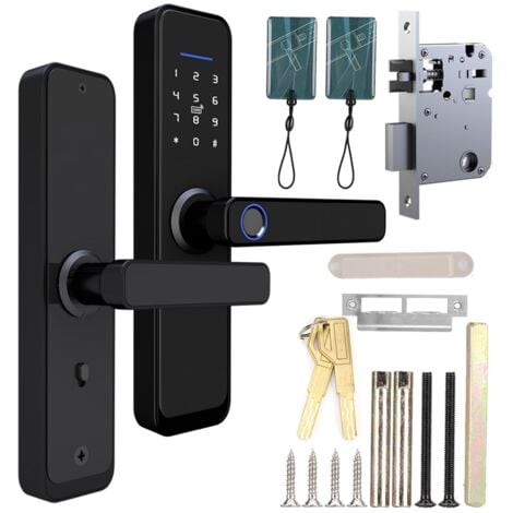 Eosnow Serratura elettronica intelligente per porta, tastiera touch, password, scheda IC, impronta digitale, accesso alla sicurezza domestica