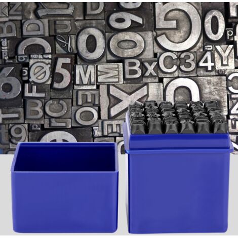 Eosnow Set di punzoni per timbri con numeri/lettere maiuscole da 36 pezzi 6 mm in acciaio al carbonio per metallo, legno, pelle, plastica
