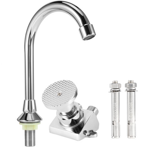 Eosnow Set di rubinetti per lavabo con pedale per lavabo con montaggio a pavimento in rame con filettatura G1/2 pollici per laboratorio ospedaliero