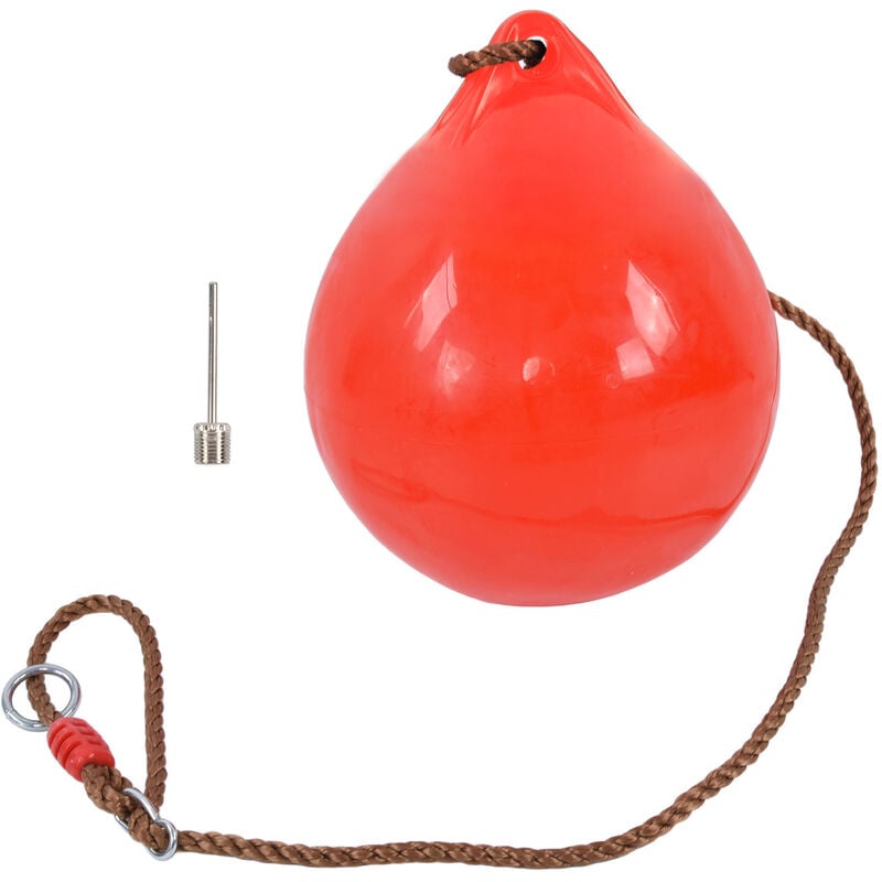 Siège de balanoire à boule gonflable 29 cm/11,4 pouces rouge petit avec chane de corde suspendue pour jardin intérieur et extérieur - Eosnow
