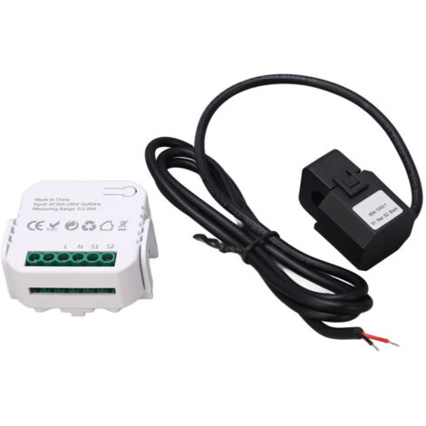 Eosnow Smart Wi-Fi-Energiezähler, einphasig, mit Strommesszange, 100–240 V AC, Schwarz