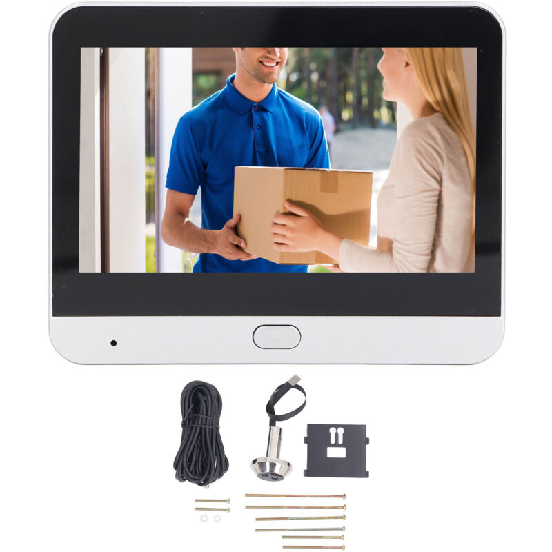 Sonnette vidéo intelligente 4,3 pouces 1080P, interphone sans fil à 2 voies, détection de mouvement pir, caméra WiFi Rechargeable - Eosnow