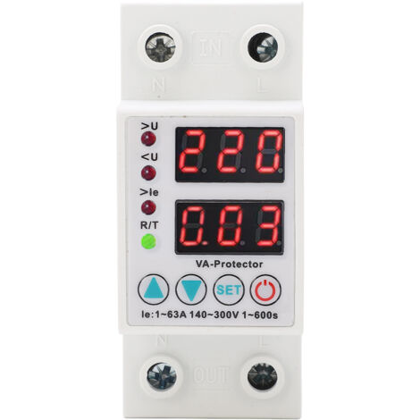 Eosnow Spannungsschutzgerät, einstellbare Digitalanzeige, automatische Wiederherstellung, flammhemmendes Ableitergerät, 1–63 A, 230 V