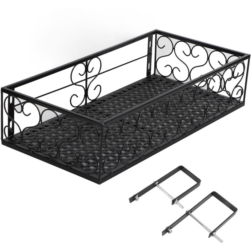 Support de fleurs de balcon suspendu pour pot de fleurs, clôture en fer forgé, rebord de fenêtre intérieur, étagère succulente, adaptée aux