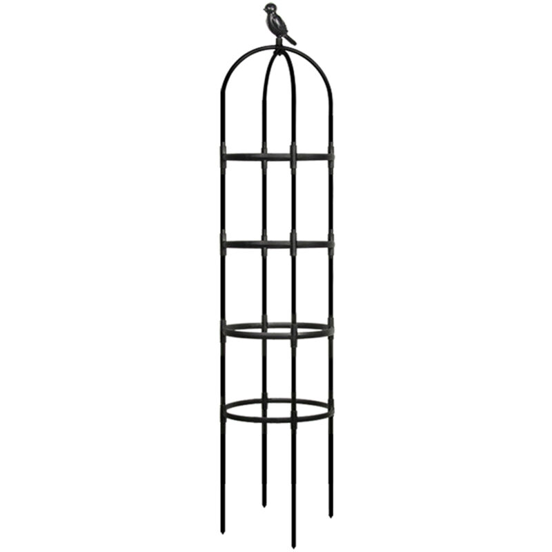 Eosnow - Support de fleurs pour plantes grimpantes épissées, noir, diamètre 25cm et hauteur 180cm