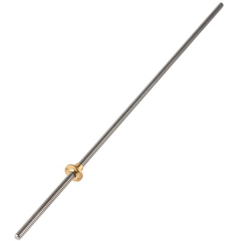 Eosnow T8 8mm trapézodal en acier inoxydable tige filetée vis à plomb écrou en laiton pour imprimante 3D 500mm