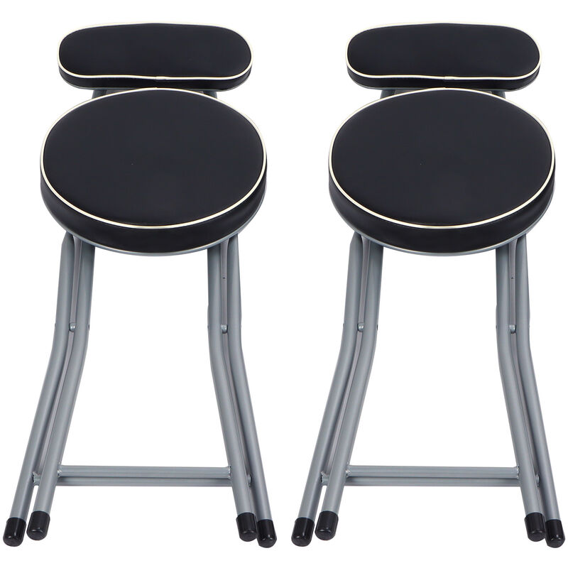 Tabouret pliant rembourré, chaise rembourrée multifonctionnelle, pour le bureau et la maison, 2 pièces - Eosnow