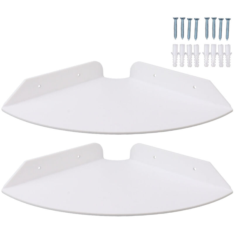 Eosnow tagères d'angle flottantes murales, 2 pièces, quart de rond suspendu, pour chambres à coucher, salons, salle de douche, blanc