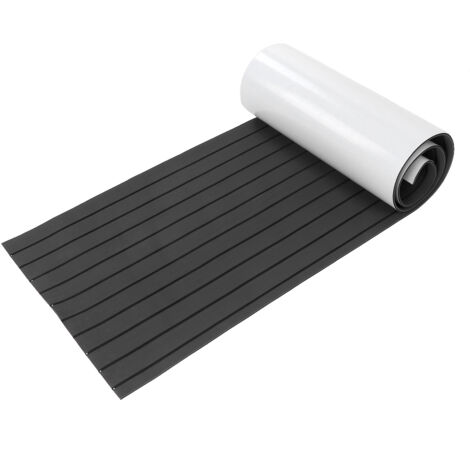 Eosnow Tapis de sol antidérapant en mousse EVA pour bateau, camping-car, 240 x 60 cm, autocollant (gris foncé et noir)