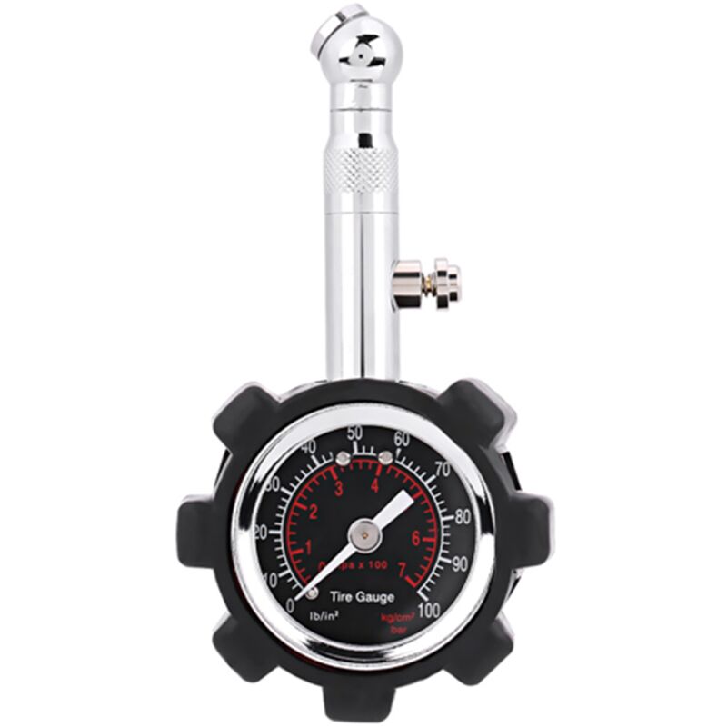 Eosnow - Testeur manuel de compteur de manomètre de pression d'air de pneu de la main 0 - 100PSI pour le vélo de moto de camion de voiture