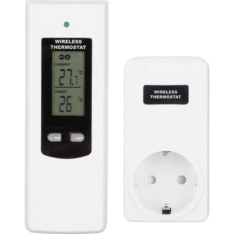 Eosnow Thermostat enfichable sans fil Thermostat électrique LCD à distance numérique pour chauffage portable Chauffage mural Climatiseur 220V Prise UE