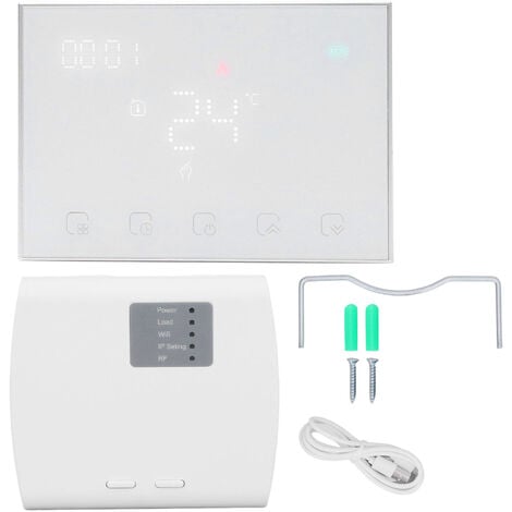Thermostat WiFi Programmable Blanc Sans Fil pour Chauffage - Ledkia