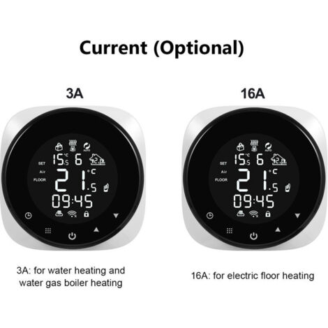 Eosnow Thermostat intelligent Wifi, contrôleur de température numérique, contrôle par application, écran LCD, écran tactile, économie d'énergie programmable pour la maison, l'école, le bureau, l'hôtel