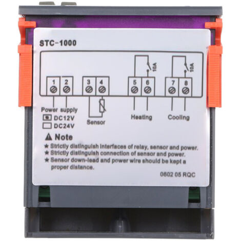 Eosnow Thermostat numérique de refroidissement et de chauffage, régulateur de température numérique, avec capteur, STC-1000