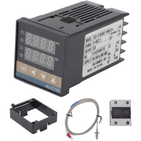 Eosnow Thermostat régulateur de température en plastique 0 à 400 degrés centigrades avec relais thermocouple K 100-240V