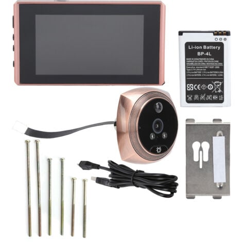 Eosnow Timbre con visor de puerta digital 4300E, 2 millones de píxeles, pantalla LCD de 4,5 pulgadas, timbre de visión nocturna