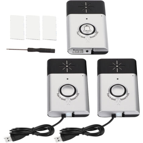 Eosnow Timbre inalámbrico inteligente con intercomunicador de voz, sistema de Control de acceso, timbre de puerta interior/exterior, plateado