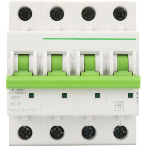 Eosnow TOMC7-63 4P C Typ 6KA Miniatur-Leistungsschalter Leckageschutz Luftschalter(20A)