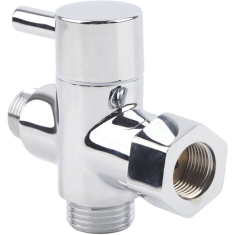 Eosnow Valve de dérivation de robinet à 3 voies, pièces de douche de salle de bains pour pomme de douche à main, tête de pulvérisation fixe 3/8 séparateur d'eau D