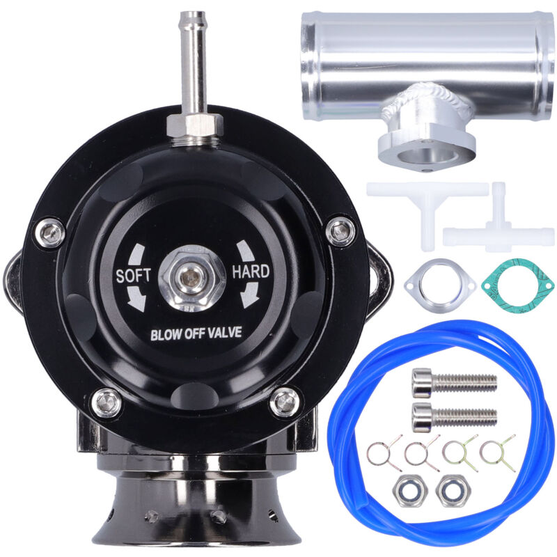 Eosnow - Valve de soufflage Turbo en aluminium, type de tuyau à bride de 2,5 pouces, universel sddbovgrsbl FPG250 (noir)