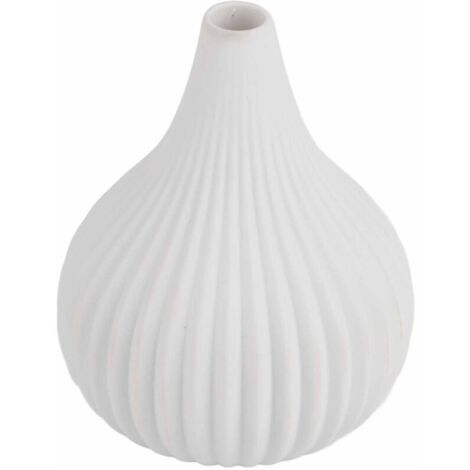Eosnow, vaso in ceramica semplice e moderno, decorazione da tavolo o da ufficio (piccolo bianco)