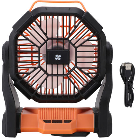 Eosnow Ventilateur de Camping en plein air, tente professionnelle efficace, Rechargeable par USB, avec lanterne LED pour Orange