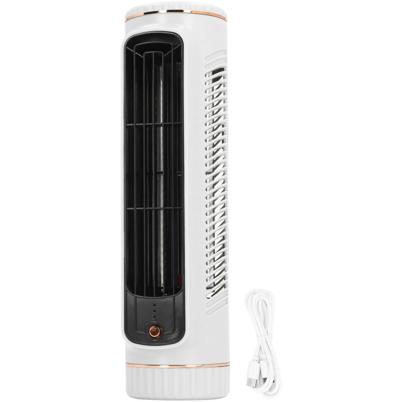 Eosnow - Ventilateur de refroidissement de bureau sans lame, 3 vitesses, silencieux, rechargeable, pour chambre à coucher, bureau, extérieur, blanc