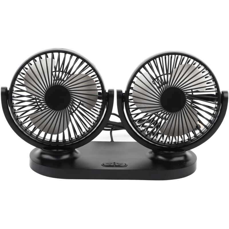 Eosnow Ventilateur de voiture USB à double tête, climatiseur Portable, refroidisseur automatique, Ventilation 12V, noir