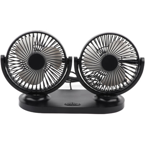 Eosnow Ventilatore per auto USB Dual Head condizionatore d'aria portatile ventilazione automatica 12V nero